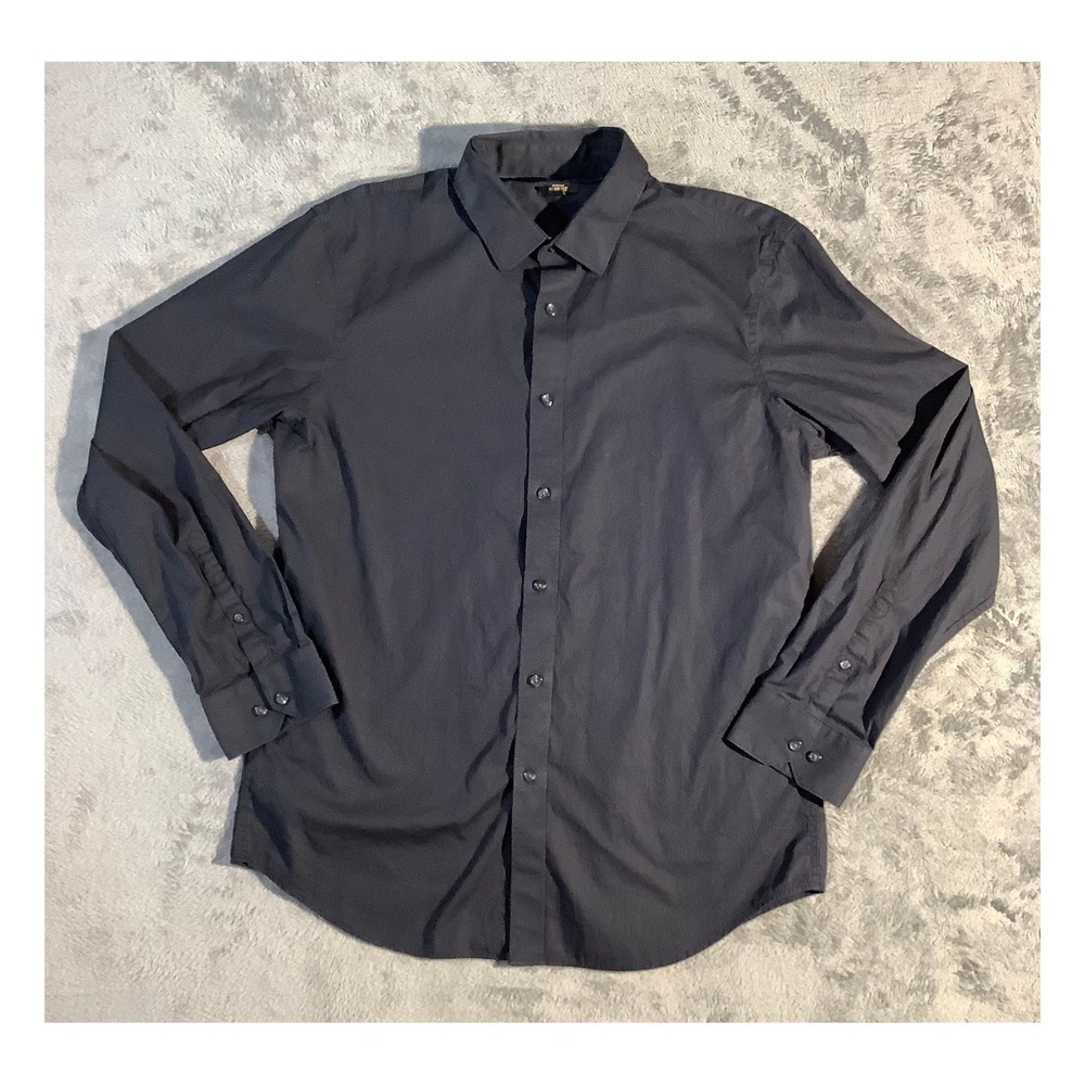 Apt. 9 Men's Slim Fit Stretch Dress Shirt Black‎ Size L